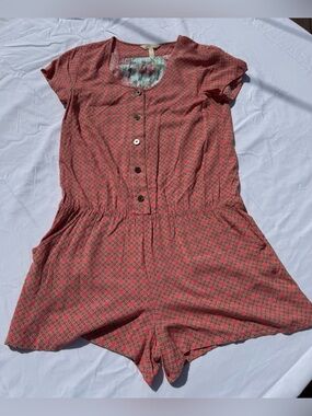 Matilda Jane Pink Geometric Floral Romper Women’s Size Medium